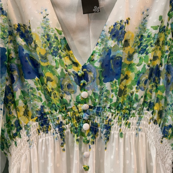 Taylor Dresses Floral Maxi Dress - Blue and Green - Picture 2 of 5